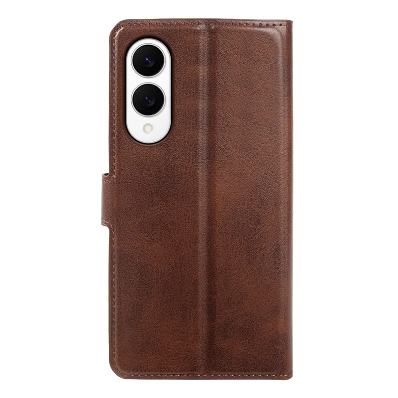 Flip Case til Samsung Galaxy S25 Edge med stående funktion, wallet, kalvlæderstruktur i PU-læder - Brun