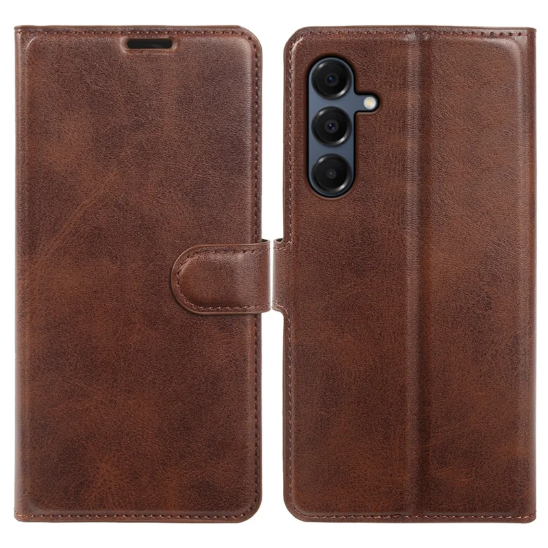 For Samsung Galaxy A16 4G  /  A16 5G Case Stand Wallet Calf Texture PU Leather Flip Phone Cover - Brown
