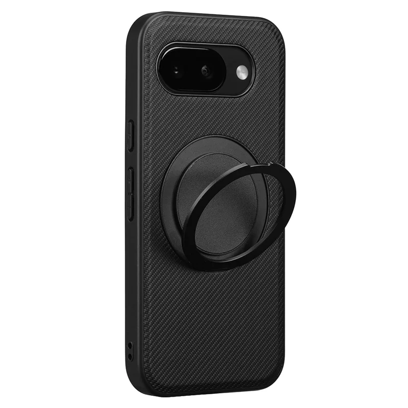 VILI TCY for Google Pixel 10a Magnetic Phone Case with Rotary Kickstand PC TPU Back Cover - Black