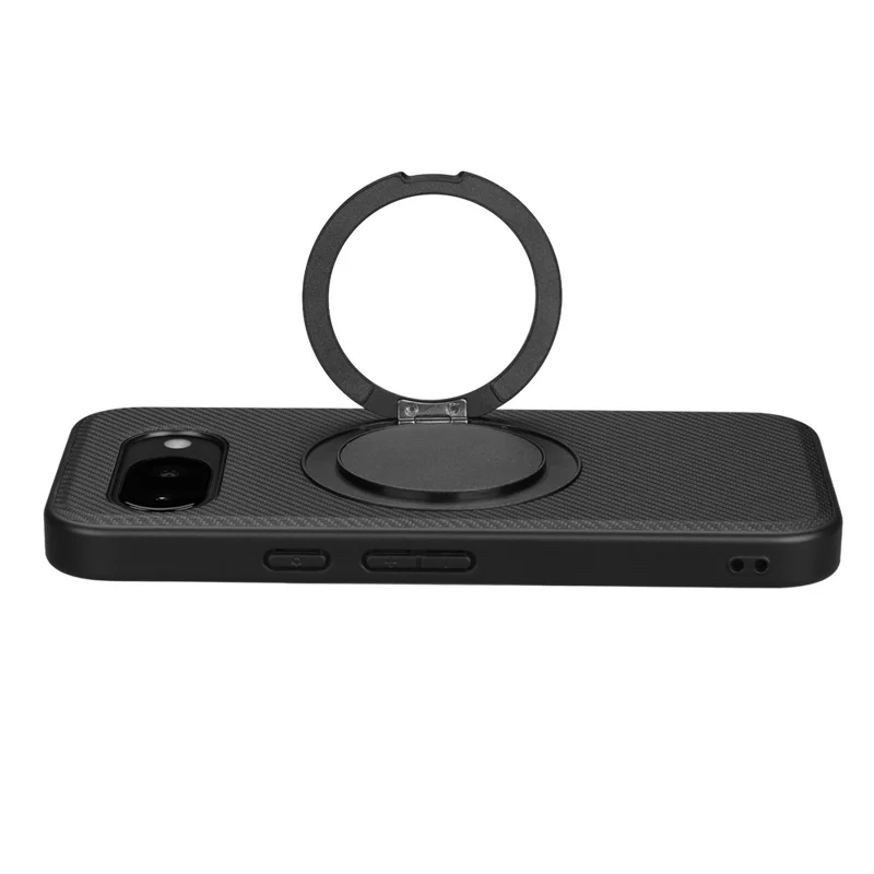 VILI TCY for Google Pixel 10a Magnetic Phone Case with Rotary Kickstand PC TPU Back Cover - Black