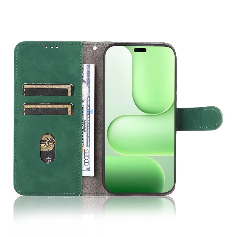 Funda tipo cartera con soporte de cuero para Honor 600 Lite 5G, tacto suave, resistente a caídas, tipo libro, color verde