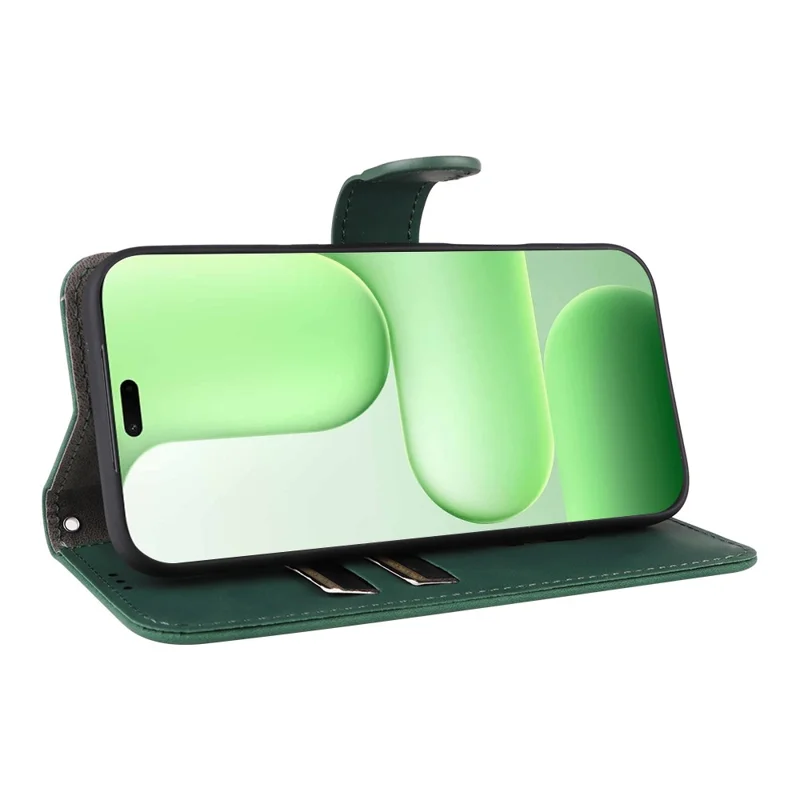 Funda tipo cartera con soporte de cuero para Honor 600 Lite 5G, tacto suave, resistente a caídas, tipo libro, color verde