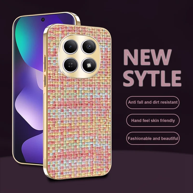 Capa para Xiaomi Redmi Note 15 5G (Global) com Revestimento Eletrolítico e Textura Tecida TPU + PC - Várias Cores