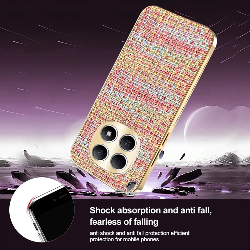 Capa para Xiaomi Redmi Note 15 5G (Global) com Revestimento Eletrolítico e Textura Tecida TPU + PC - Várias Cores