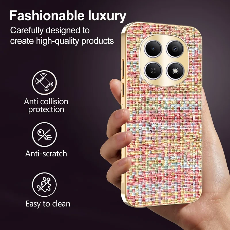 Capa para Xiaomi Redmi Note 15 5G (Global) com Revestimento Eletrolítico e Textura Tecida TPU + PC - Várias Cores