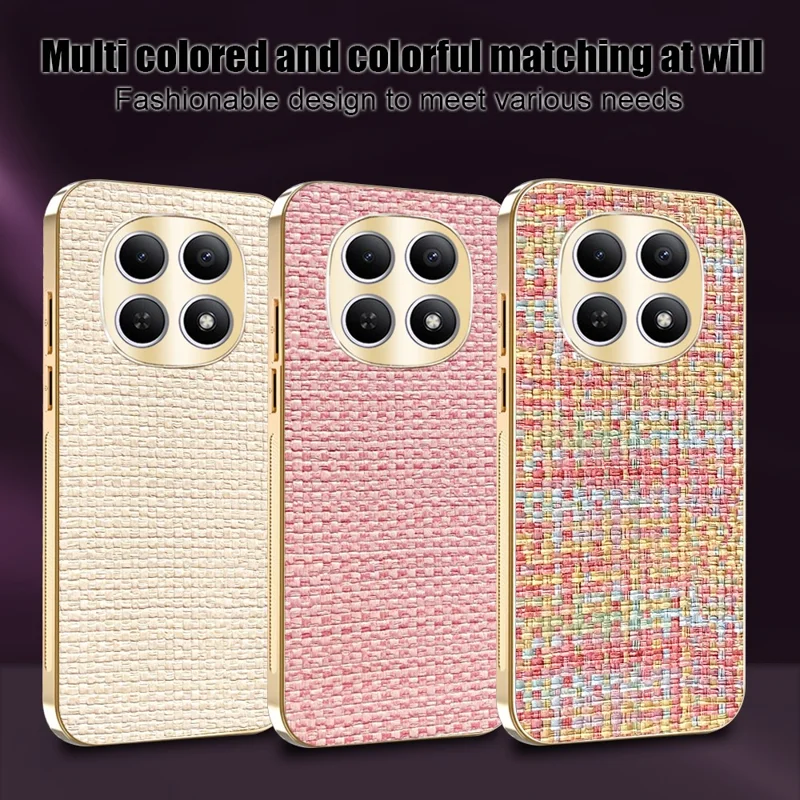 Capa para Xiaomi Redmi Note 15 5G (Global) com Revestimento Eletrolítico e Textura Tecida TPU + PC - Várias Cores