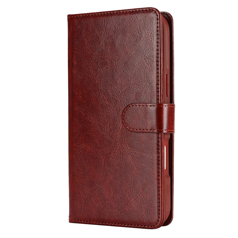For iPhone 17 Magnetic Case Anti-Drop Detachable Wallet PU Leather Phone Cover - Dark Brown