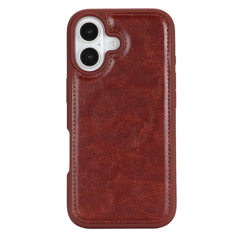 For iPhone 17 Magnetic Case Anti-Drop Detachable Wallet PU Leather Phone Cover - Dark Brown