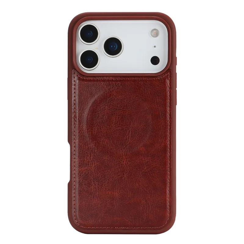 For iPhone 17 Pro Magnetic Case Anti-Drop Detachable Wallet PU Leather Phone Cover - Dark Brown