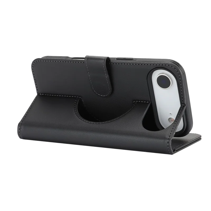 For iPhone Air Magnetic Case Anti-Drop Detachable Wallet PU Leather Phone Cover - Black
