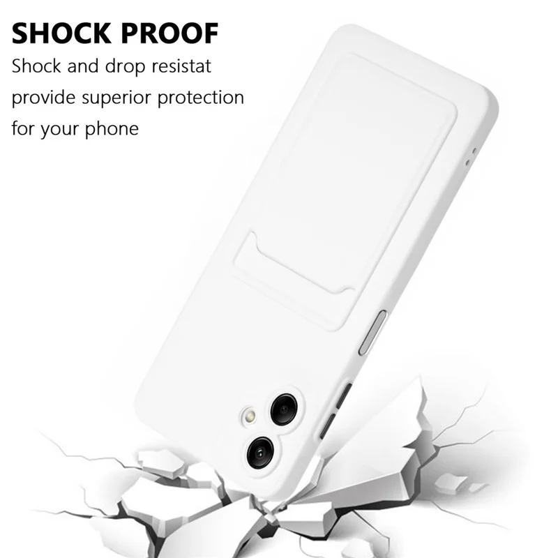 For Samsung Galaxy A07 5G / A07 4G Case Flexible TPU Phone Cover with Back Card Slot - White