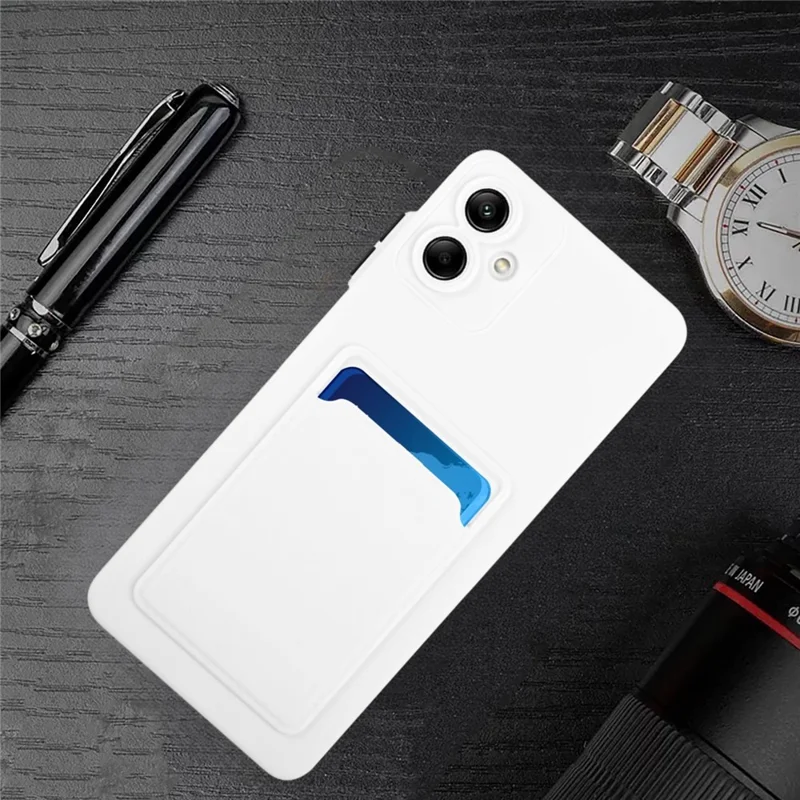 For Samsung Galaxy A07 5G / A07 4G Case Flexible TPU Phone Cover with Back Card Slot - White
