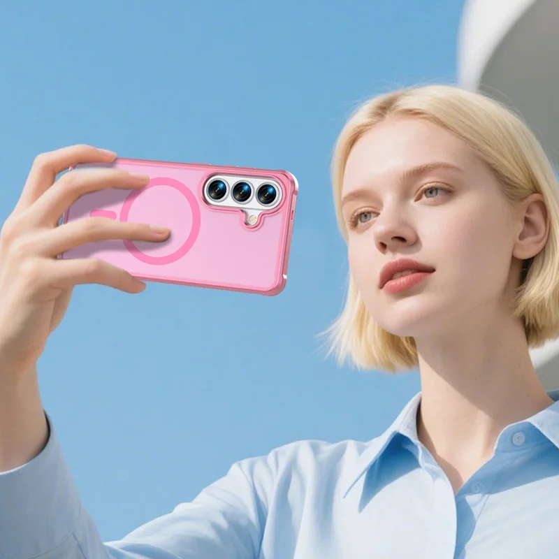 For Samsung Galaxy S26 Case TPU+PC Matte Phone Cover - Light Pink