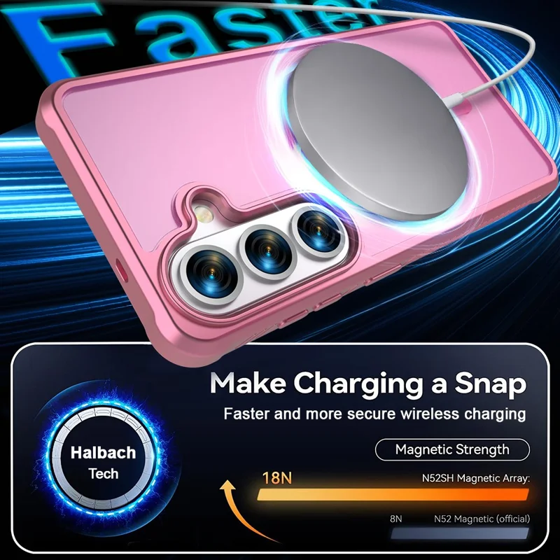 For Samsung Galaxy S26+ Case TPU+PC Matte Phone Cover - Light Pink