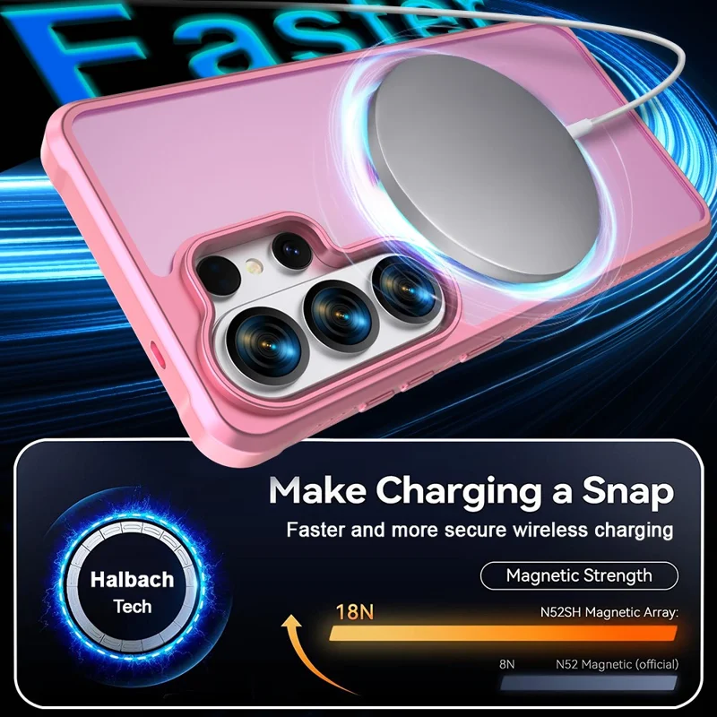 For Samsung Galaxy S26 Ultra Case TPU + PC Matte Phone Cover - Light Pink