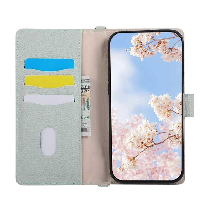 Wallet Case for Xiaomi Poco F7 Ultra 5G  /  Redmi K80 Pro 5G Triangular Splicing Zipper Leather Flip Cover with Wrist Strap - Blue