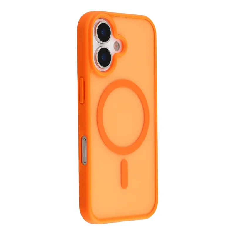 For iPhone 17 Magnetic Case 1.5mm Skin-feel PC TPU Shockproof Mobile Back Cover (Compatible with MagSafe) - Orange
