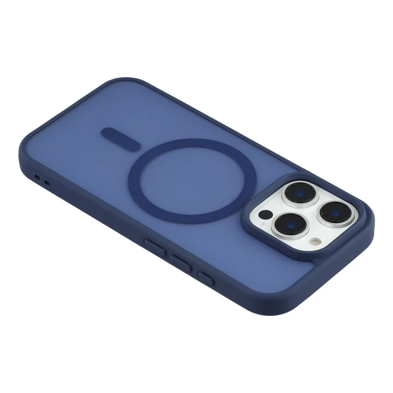 For iPhone 16 Pro Magnetic Case 1.5mm Skin-feel PC TPU Shockproof Mobile Back Cover (Compatible with MagSafe) - Blue