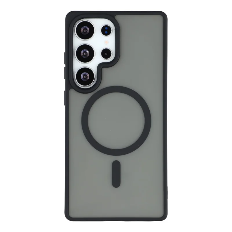 For Samsung Galaxy S25 Ultra Magnetic Case 1.5mm Skin-feel PC TPU Shockproof Mobile Back Cover - Black
