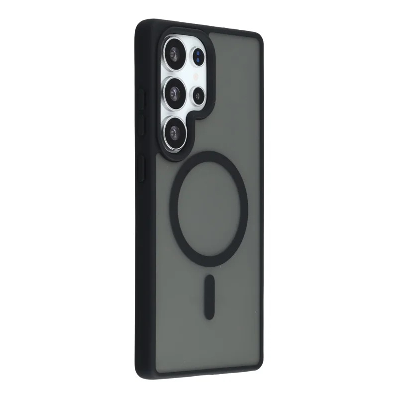 For Samsung Galaxy S25 Ultra Magnetic Case 1.5mm Skin-feel PC TPU Shockproof Mobile Back Cover - Black