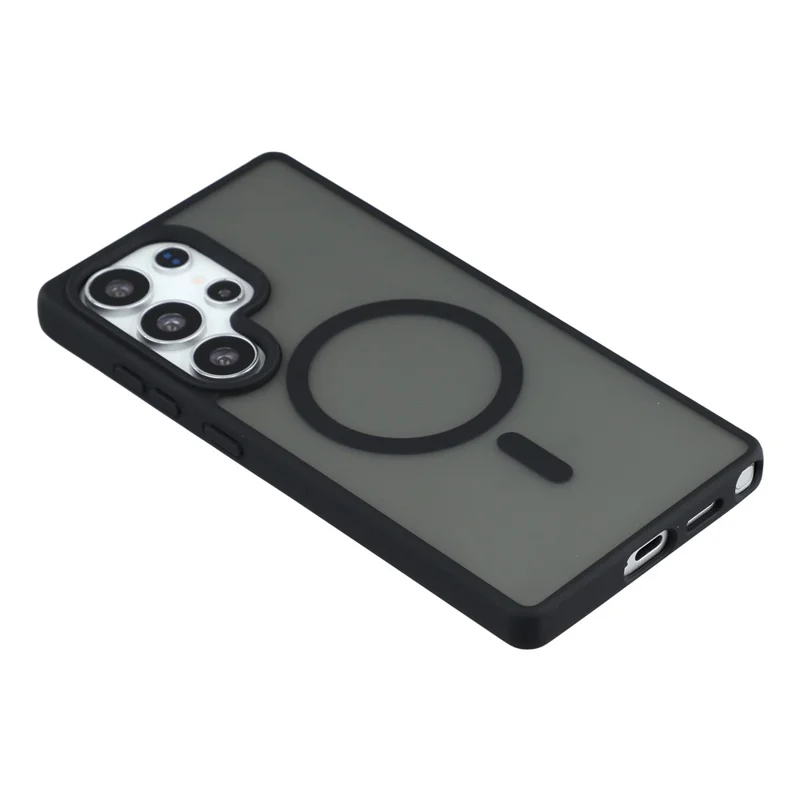 For Samsung Galaxy S25 Ultra Magnetic Case 1.5mm Skin-feel PC TPU Shockproof Mobile Back Cover - Black