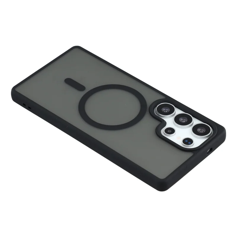For Samsung Galaxy S25 Ultra Magnetic Case 1.5mm Skin-feel PC TPU Shockproof Mobile Back Cover - Black