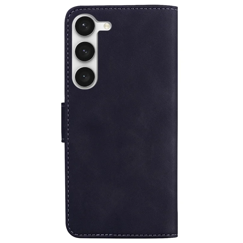 Stand Wallet Phone Case for Samsung Galaxy S23+, PU Leather + TPU Shockproof Smartphone Cover - Black