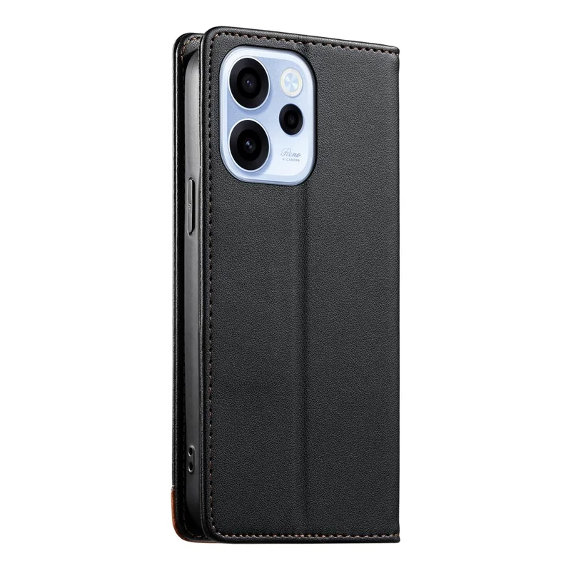 DIERFENG DF-018 for Oppo Reno15 F 5G Case RFID Blocking Wallet Leather Phone Cover with Color Splicing Logo Corner - Black