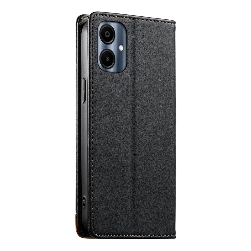 DIERFENG DF-018 for Samsung Galaxy A06 5G  /  A06 4G Case RFID Blocking Wallet Leather Phone Cover with Color Splicing Logo Corner - Black