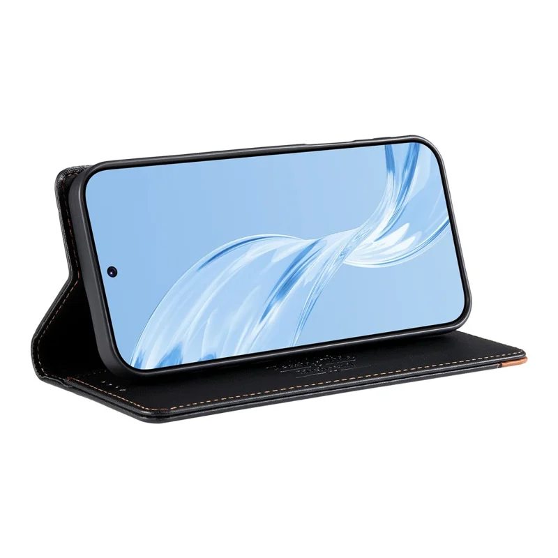 DIERFENG DF-018 for Samsung Galaxy A25 5G (Global) (161mm) Case RFID Blocking Wallet Leather Phone Cover with Color Splicing Logo Corner - Black