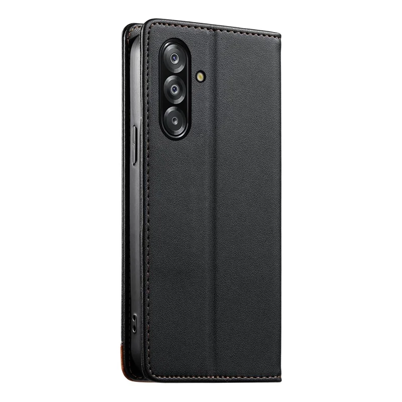 DIERFENG DF-018 for Samsung Galaxy A26 5G Case RFID Blocking Wallet Leather Phone Cover with Color Splicing Logo Corner - Black