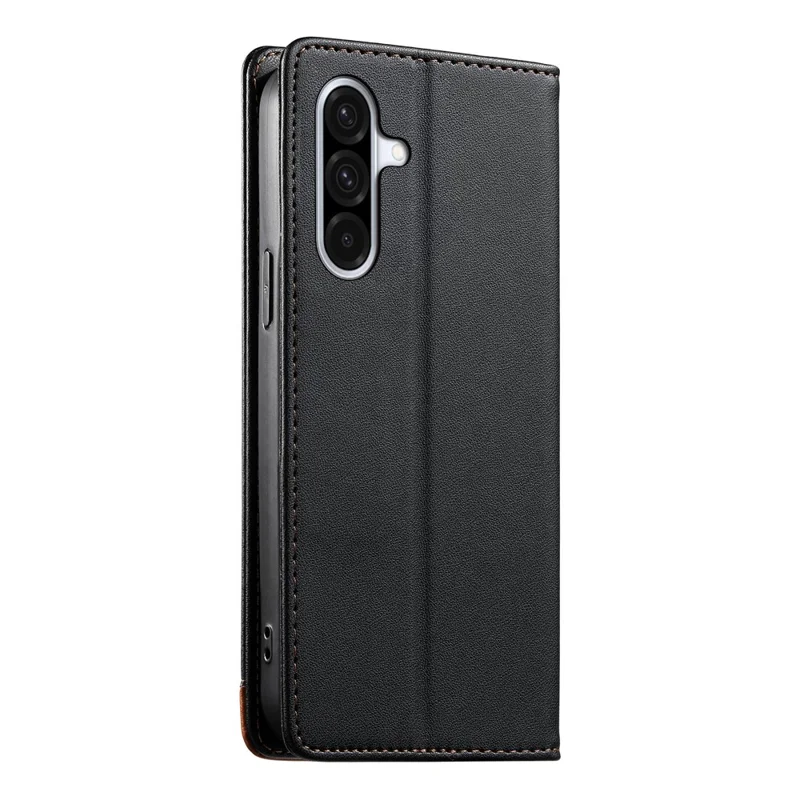 DIERFENG DF-018 for Samsung Galaxy A36 5G Case RFID Blocking Wallet Leather Phone Cover with Color Splicing Logo Corner - Black