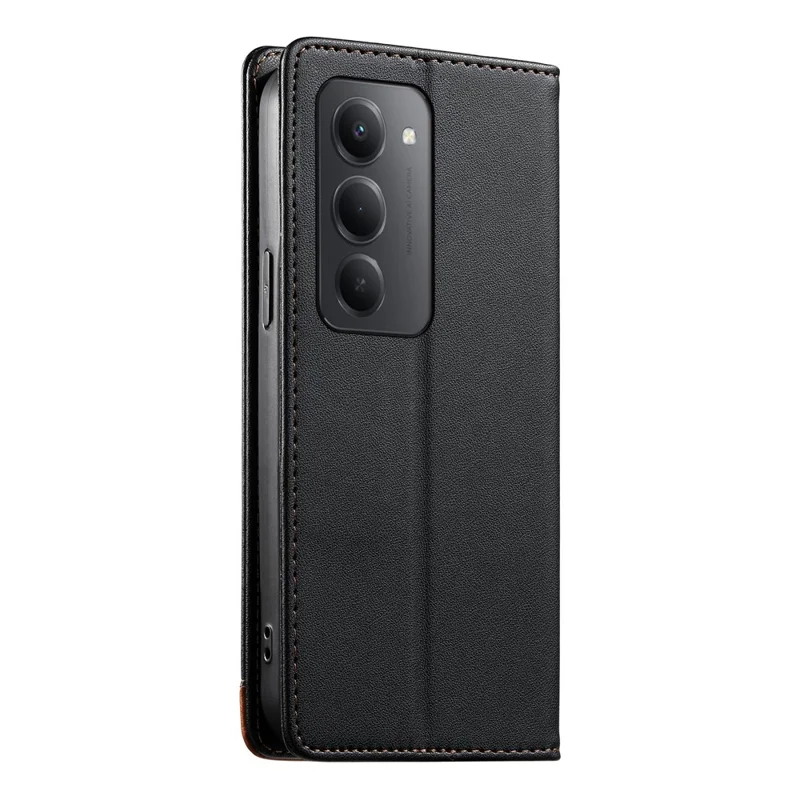 DIERFENG DF-018 for Xiaomi Redmi 15 4G (EU) (171mm) Case RFID Blocking Wallet Leather Phone Cover with Color Splicing Logo Corner - Black