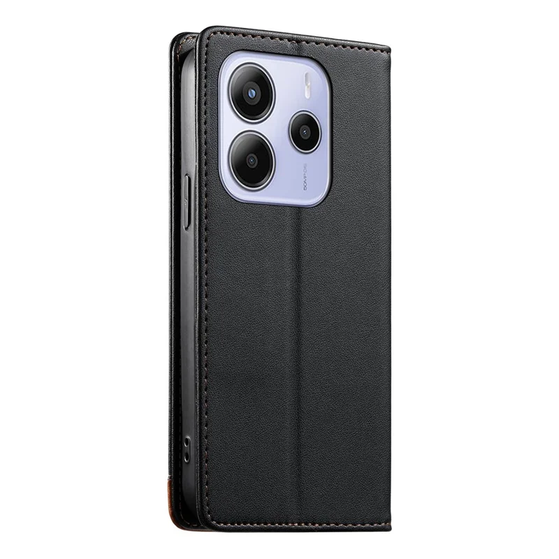 DIERFENG DF-018 for Xiaomi Redmi Note 14 4G (164.84mm) Case RFID Blocking Wallet Leather Phone Cover with Color Splicing Logo Corner - Black