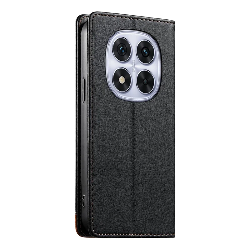 DIERFENG DF-018 for Xiaomi Redmi Note 14 Pro 5G  /  Poco X7 5G Case RFID Blocking Wallet Leather Phone Cover with Color Splicing Logo Corner - Black