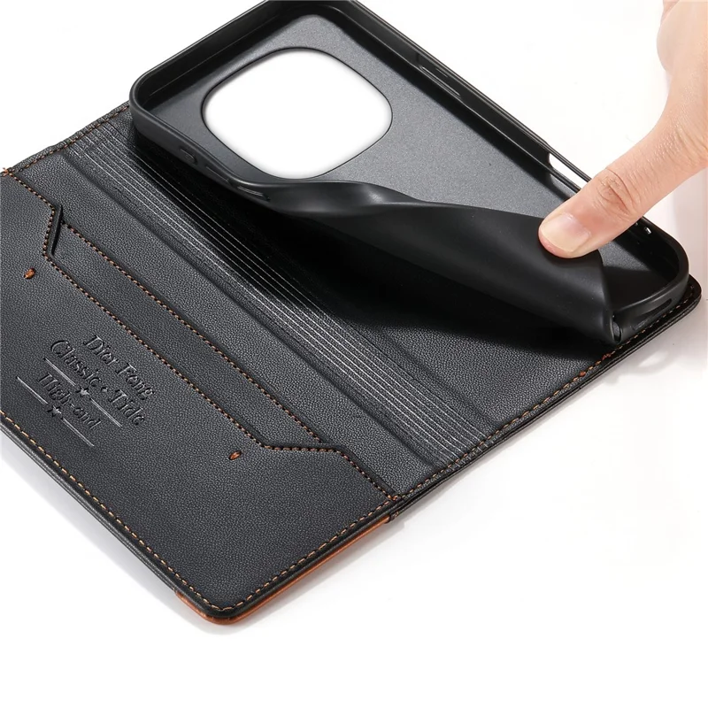 DIERFENG DF-018 for Xiaomi Poco M8 5G  /  Redmi Note 15 5G (Global) Case RFID Blocking Wallet Leather Phone Cover with Color Splicing Logo Corner - Black