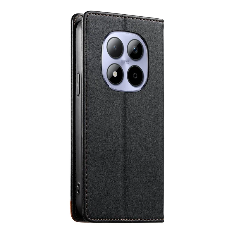 DIERFENG DF-018 for Xiaomi Redmi Note 15 Pro 5G (Global) Case RFID Blocking Wallet Leather Phone Cover with Color Splicing Logo Corner - Black