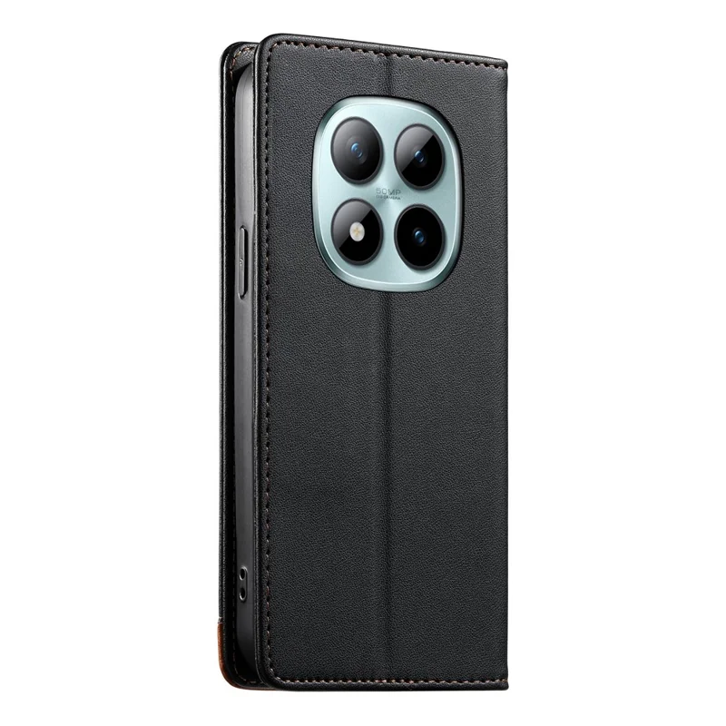 DIERFENG DF-018 for Xiaomi Poco M8 Pro 5G  / Redmi Note 15 Pro+ 5G (Global) Case RFID Blocking Wallet Leather Phone Cover with Color Splicing Logo Corner - Black