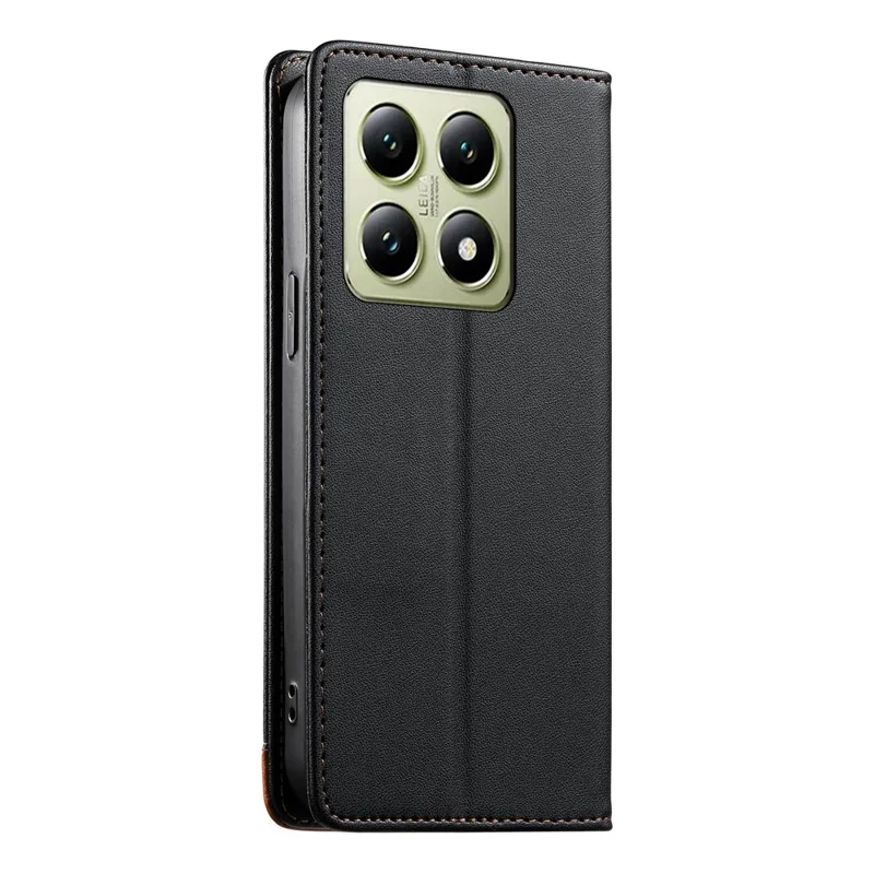 DIERFENG DF-018 for Xiaomi 14T Case RFID Blocking Wallet Leather Phone Cover with Color Splicing Logo Corner - Black