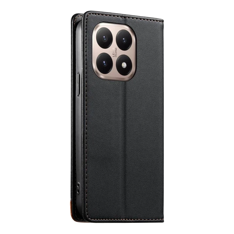 DIERFENG DF-018 for Xiaomi 15T Case RFID Blocking Wallet Leather Phone Cover with Color Splicing Logo Corner - Black