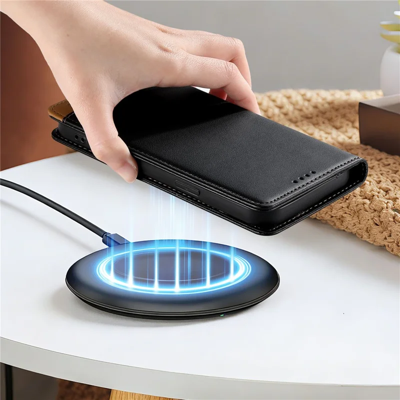 DIERFENG DF-018 for Xiaomi 17 Pro Case RFID Blocking Wallet Leather Phone Cover with Color Splicing Logo Corner - Black