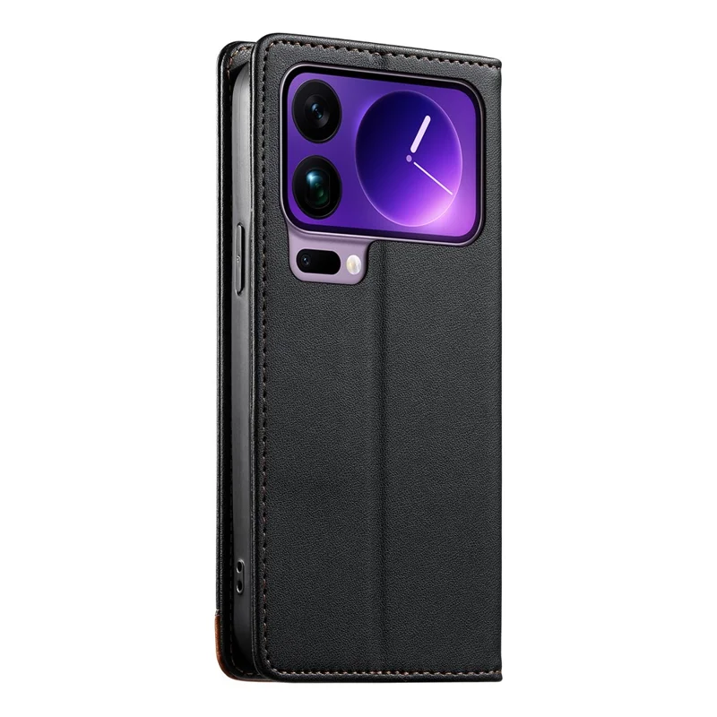 DIERFENG DF-018 for Xiaomi 17 Pro Max Case RFID Blocking Wallet Leather Phone Cover with Color Splicing Logo Corner - Black