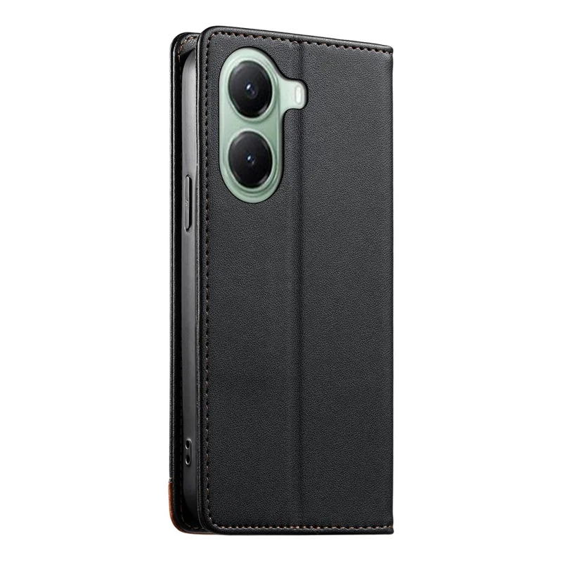 DIERFENG DF-018 for Xiaomi Poco X7 Pro 5G  /  Redmi Turbo 4 5G Case RFID Blocking Wallet Leather Phone Cover with Color Splicing Logo Corner - Black