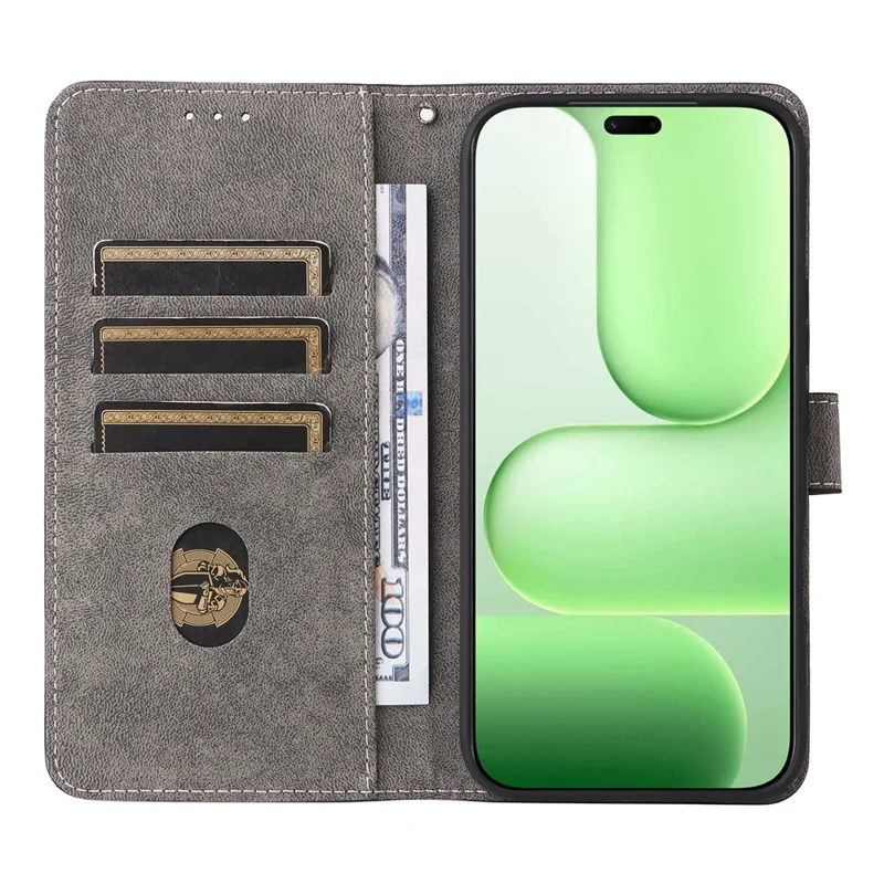 For Honor 600 Lite 5G Case Wallet RFID Blocking PU Leather Phone Cover Stand with Strap - Black