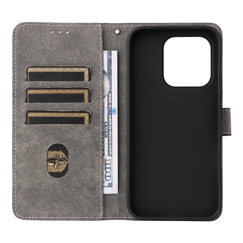 For Honor 600 Lite 5G Case Wallet RFID Blocking PU Leather Phone Cover Stand with Strap - Black