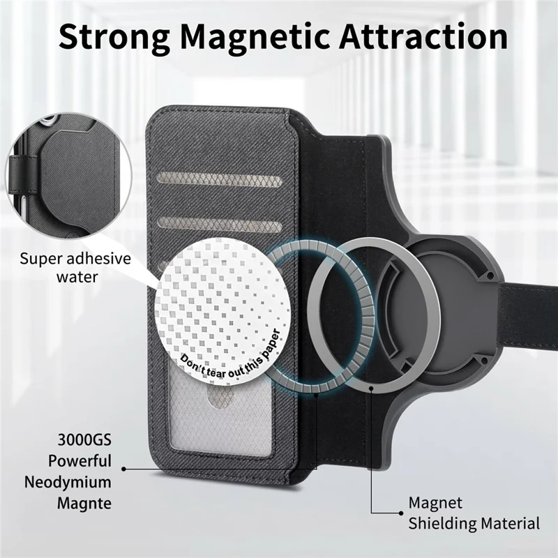 For iPhone 15 Pro Magnetic Case RFID Blocking Detachable Wallet Stand Cloth Texture Leather Phone Cover - Black