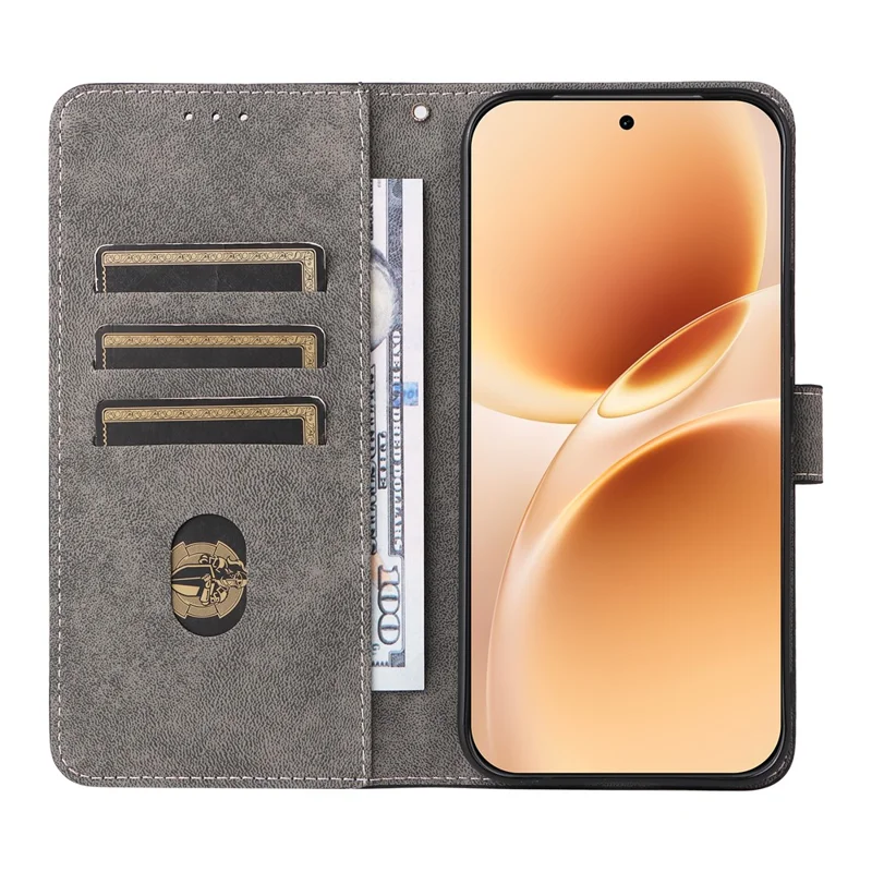 Phone Case For vivo V70 5G  /  V70 Elite 5G Wallet RFID Blocking PU Leather Phone Cover Stand with Strap - Black