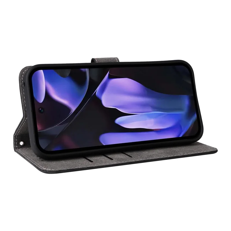 Phone Case For Google Pixel 10a Wallet RFID Blocking PU Leather Phone Cover Stand with Strap - Black