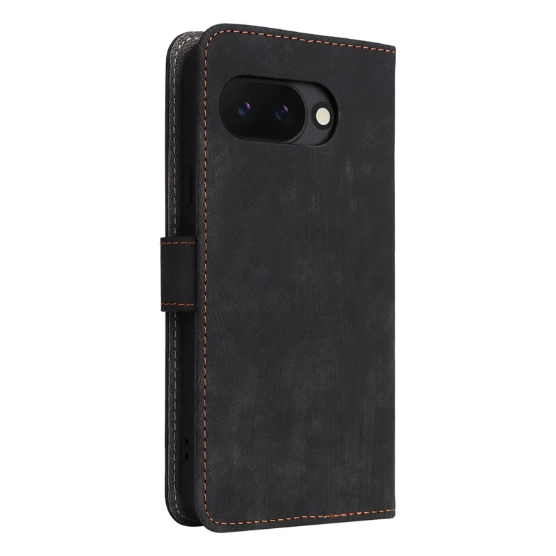 Phone Case For Google Pixel 10a Wallet RFID Blocking PU Leather Phone Cover Stand with Strap - Black