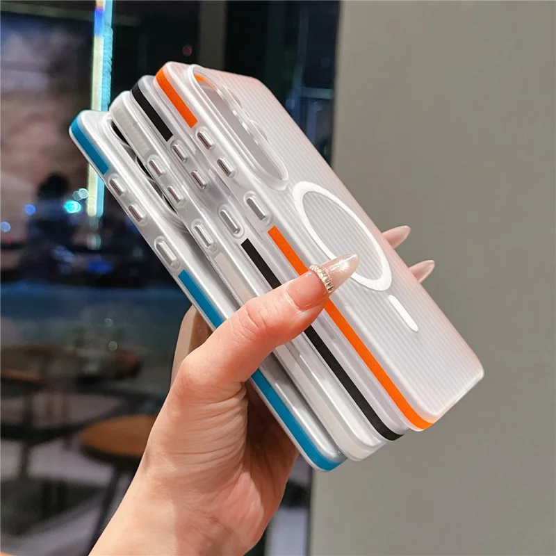 For Samsung Galaxy S26 Ultra Magnetic Phone Case Matte Texture Shockproof Protective PC Cover - Orange